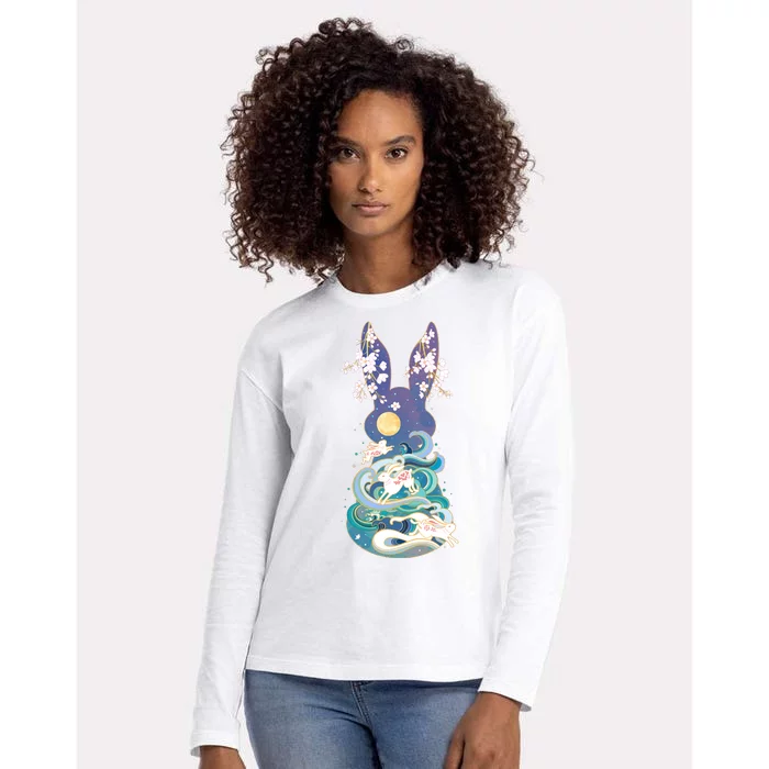 Happy Chinese New Year Year Of The Rabbit Womens Cotton Relaxed Long Sleeve T-Shirt