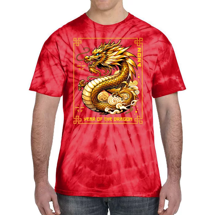 Happy Chinese New Year 2024 Lunar New Year Dragon Red Tie-Dye T-Shirt