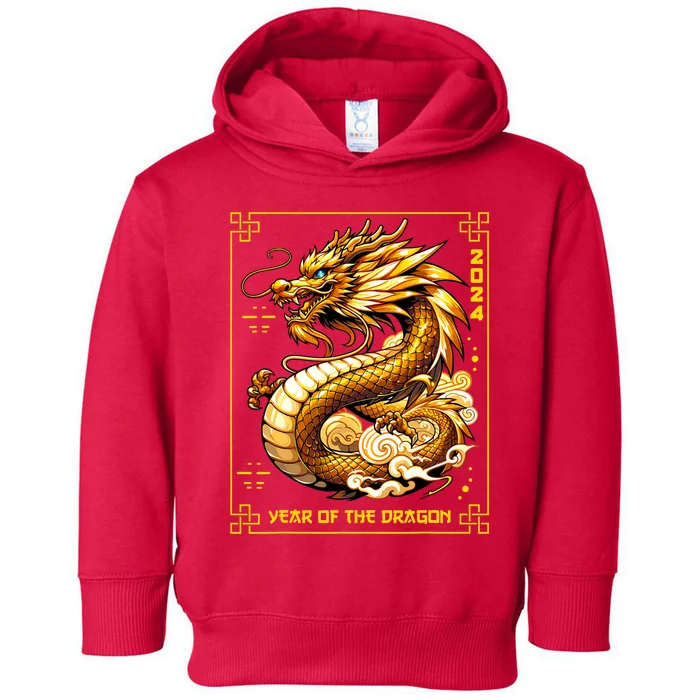 Happy Chinese New Year 2024 Lunar New Year Dragon Red Toddler Hoodie