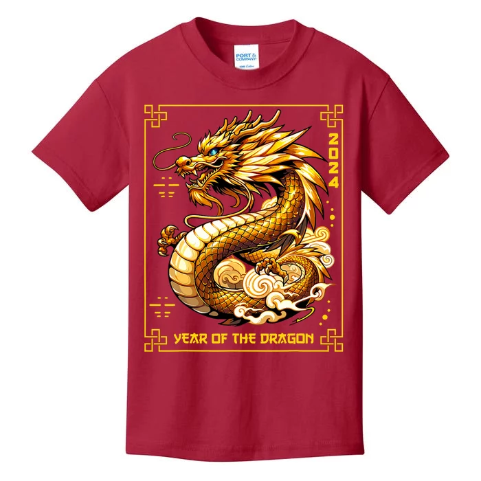 Happy Chinese New Year 2024 Lunar New Year Dragon Red Kids T-Shirt