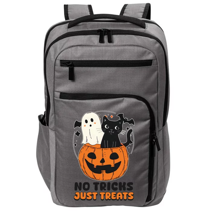 Halloween Cat No Tricks Just Treats Gift Impact Tech Backpack