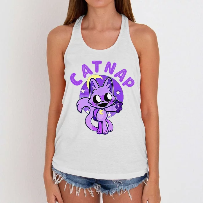 Hi Cats Nap Lover Funny Cat Gift Women's Knotted Racerback Tank