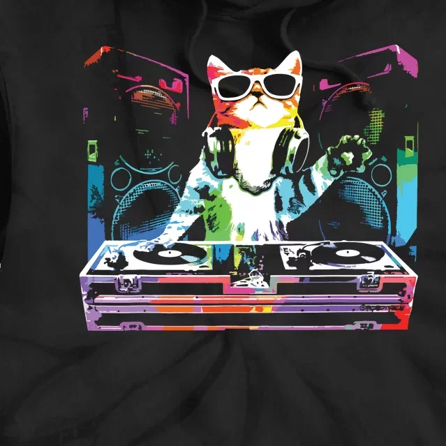 HOUSE CAT New DJ Cat Kitty Tie Dye Hoodie