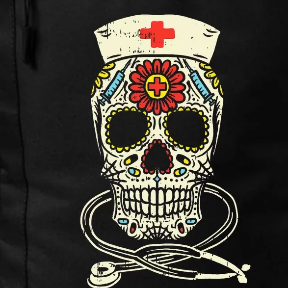 Halloween Costume Nurse Sugar Skull Stethoscope RN Medical Daily Commute Backpack