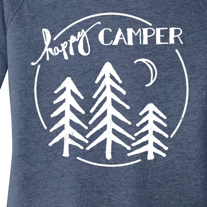 Happy Camper Nature Women's Perfect Tri Tunic Long Sleeve Shirt