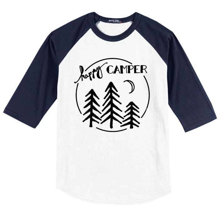 Happy Camper Nature Baseball Sleeve Shirt