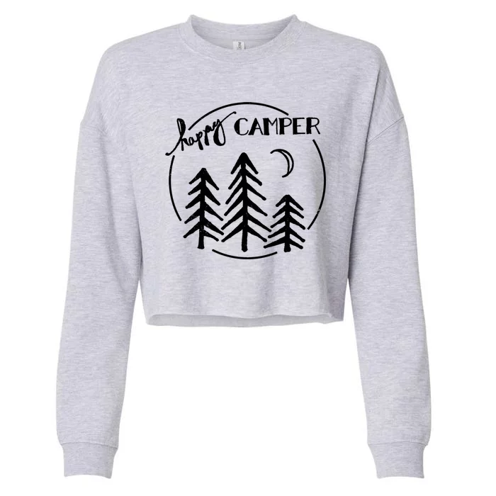 Happy Camper Nature Cropped Pullover Crew