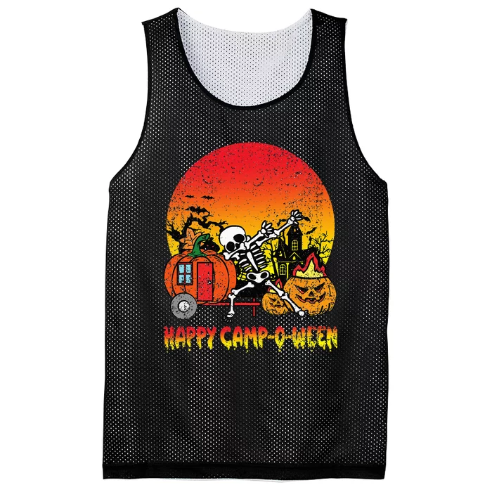 Happy Camp O Ween Halloween Costume Camping Pun Camper Mesh Reversible Basketball Jersey Tank