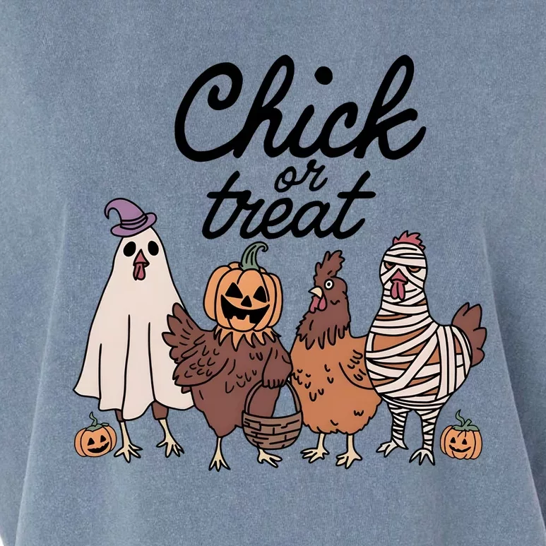 Halloween Chick Or Treat Funny Chicken Lover Garment-Dyed Women's Muscle Tee