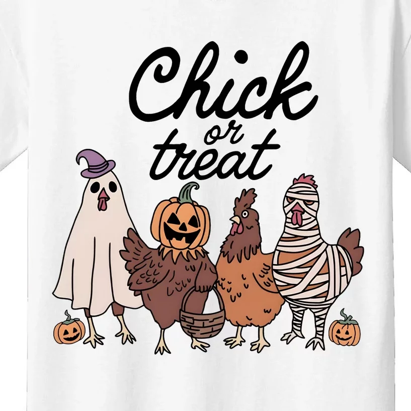 Halloween Chick Or Treat Funny Chicken Lover Kids T-Shirt