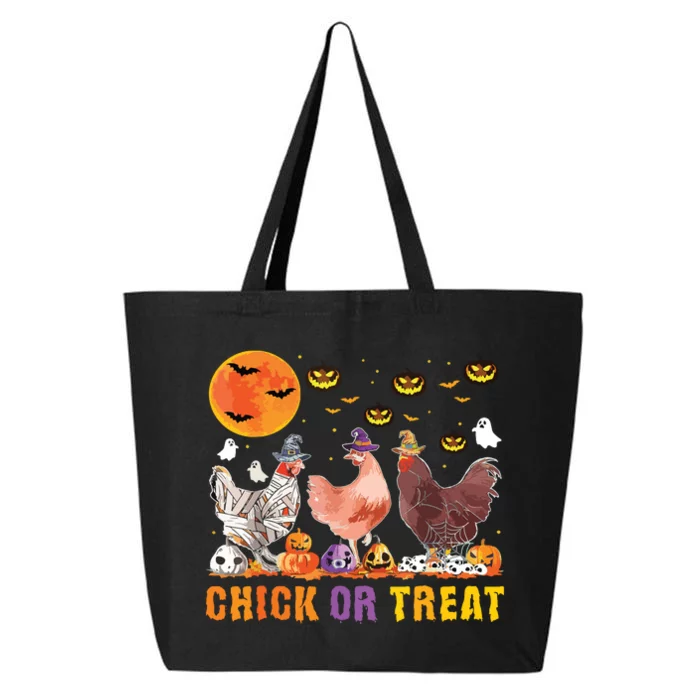 Halloween Chick Or Treat Pumpkin Chicken Girl Farmer 25L Jumbo Tote