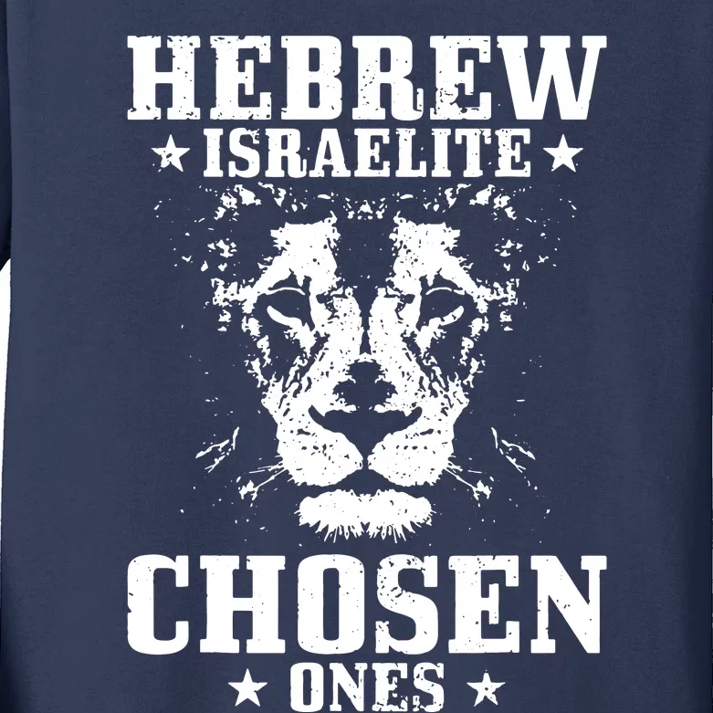 Hebrew Chosen Ones Israel Lion Of Judah Kids Long Sleeve Shirt