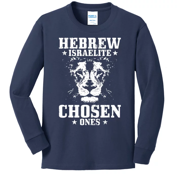 Hebrew Chosen Ones Israel Lion Of Judah Kids Long Sleeve Shirt