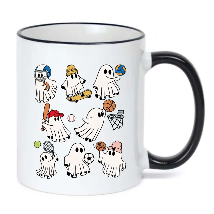 Halloween Collection Of Many Cute Baby Ghosts Sports Funny Black Color Changing Mug