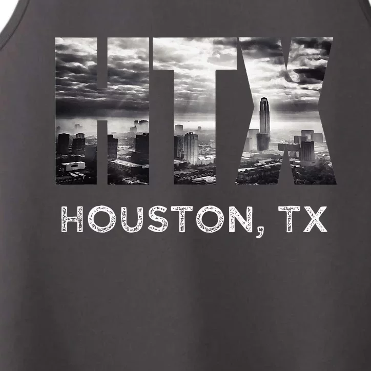 Htx City Of Houston Skyline Art Downtown Texas Souvenir Performance Tank