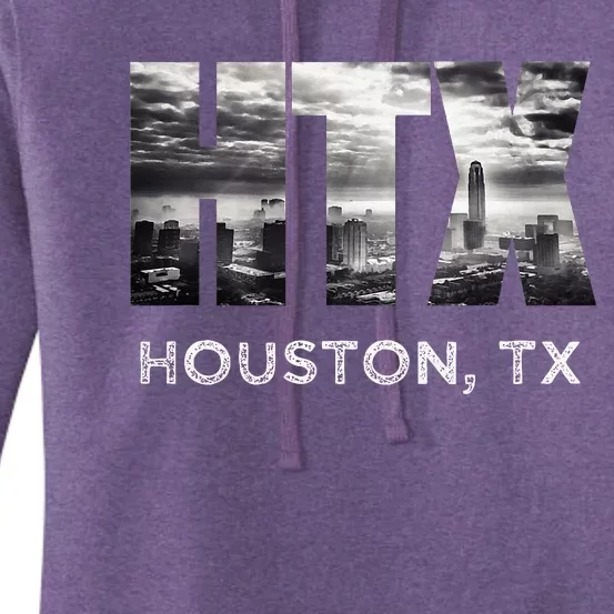 Htx City Of Houston Skyline Art Downtown Texas Souvenir Women's Pullover Hoodie