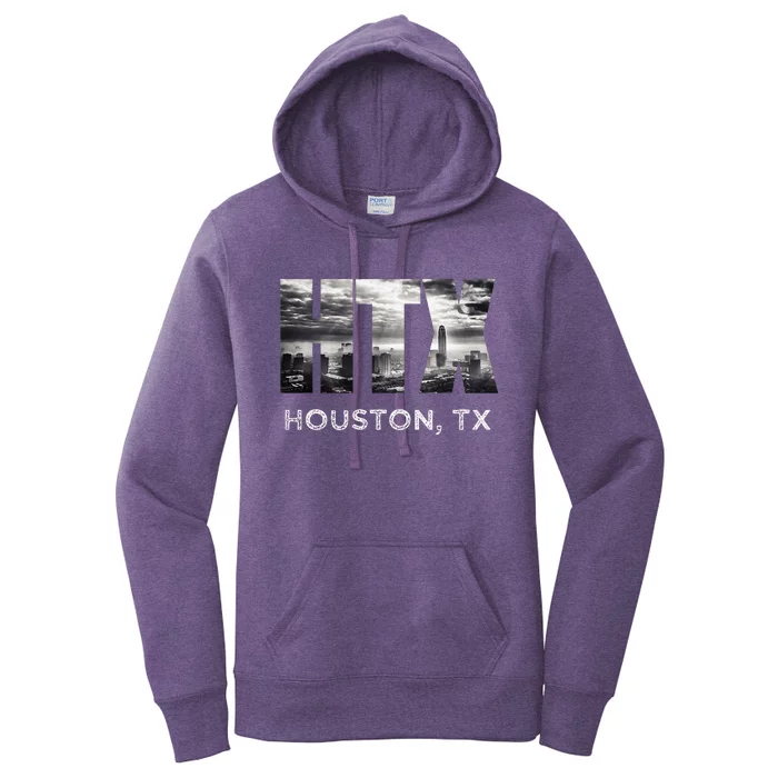 Htx City Of Houston Skyline Art Downtown Texas Souvenir Women's Pullover Hoodie