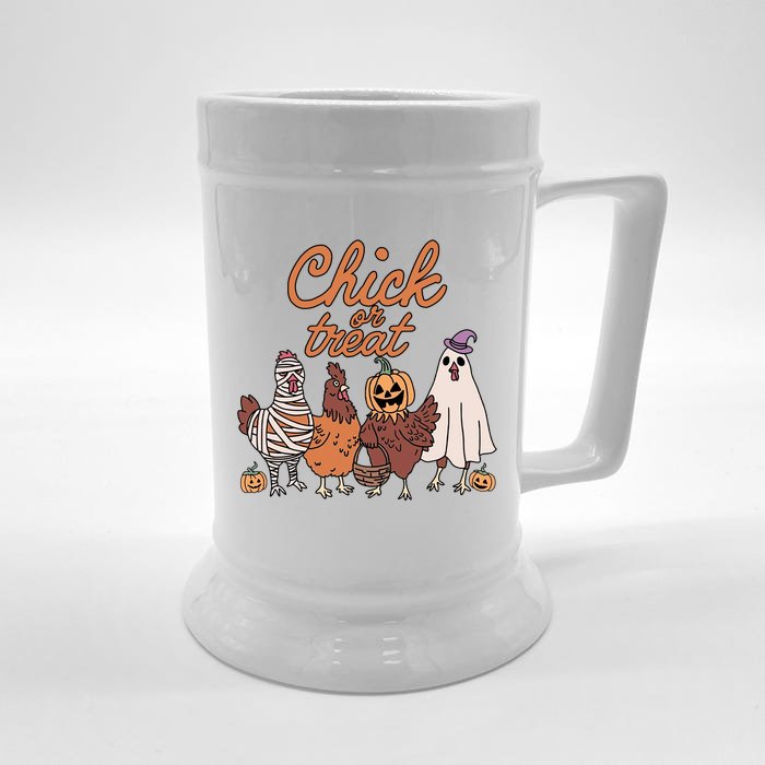 Halloween Chick Or Treat Halloween Chicken Front & Back Beer Stein