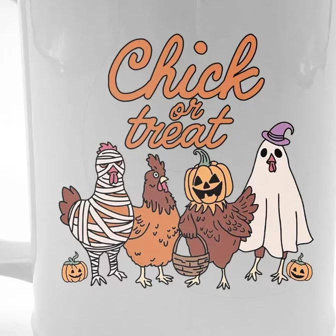 Halloween Chick Or Treat Halloween Chicken Front & Back Beer Stein