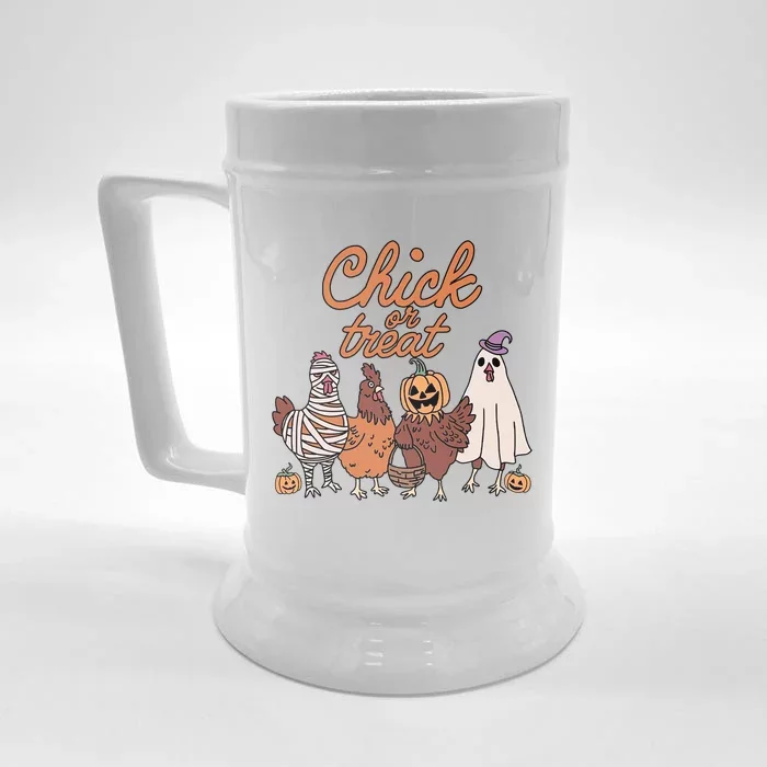 Halloween Chick Or Treat Halloween Chicken Front & Back Beer Stein