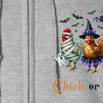 Halloween Chick Or Treat Pumpkins Chickens Farmer Funny Full Zip Hoodie