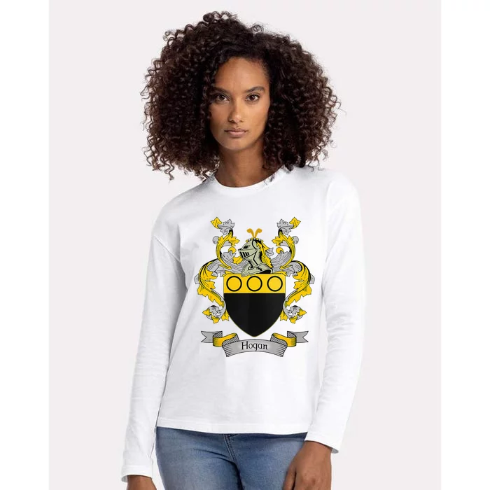 Hogan Coat of Arms  Hogan Surname Family Crest Womens Cotton Relaxed Long Sleeve T-Shirt