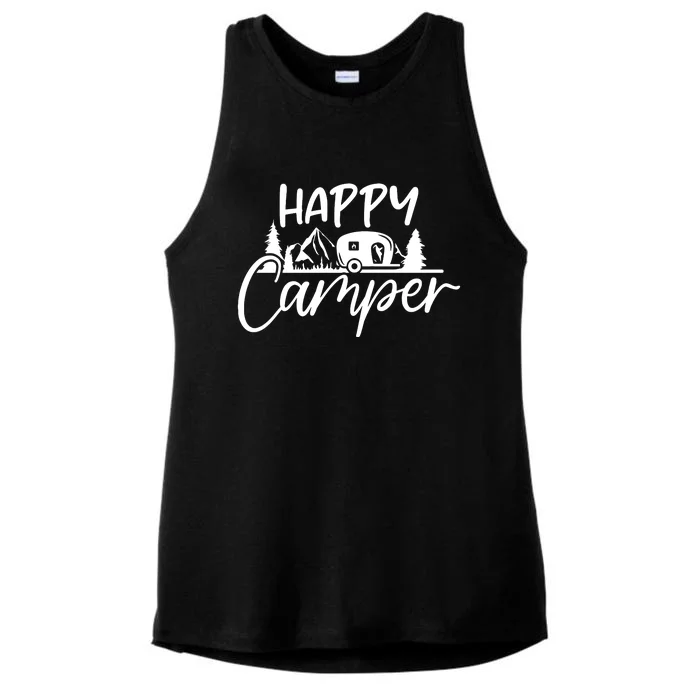 Happy Camper Outdoors Nature Ladies Tri-Blend Wicking Tank