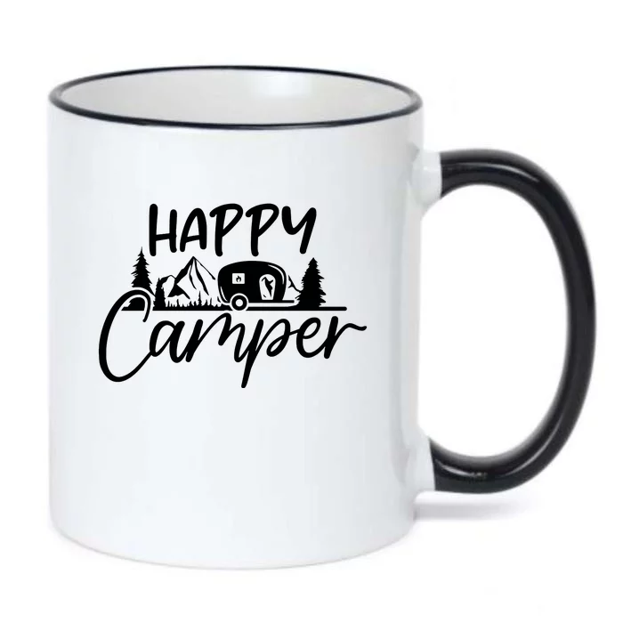 Happy Camper Outdoors Nature Black Color Changing Mug