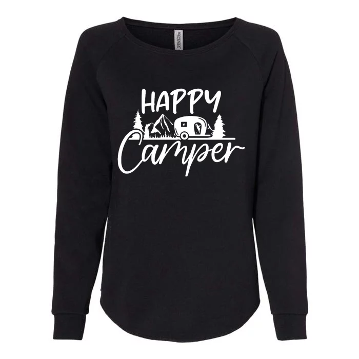 Happy Camper Outdoors Nature Womens California Wash Sweatshirt