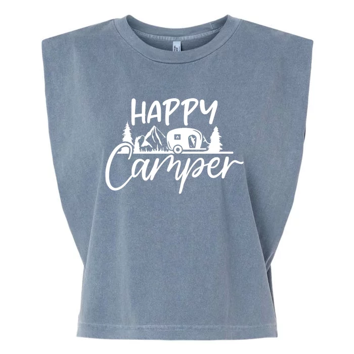 Happy Camper Outdoors Nature Garment-Dyed Women's Muscle Tee