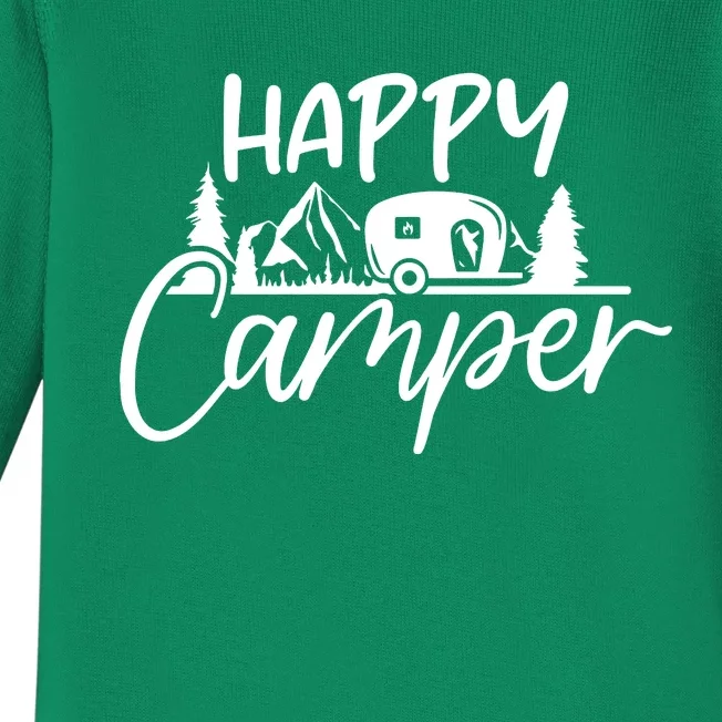 Happy Camper Outdoors Nature Baby Long Sleeve Bodysuit