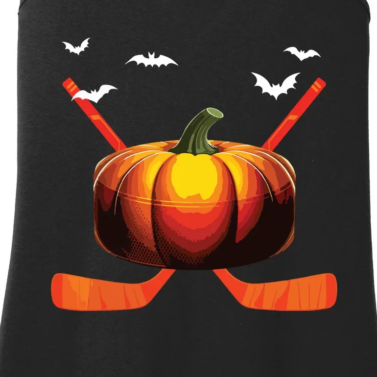 Hockey Costume Player Fan Halloween Carved Pumpkin Face Ladies Essential Tank