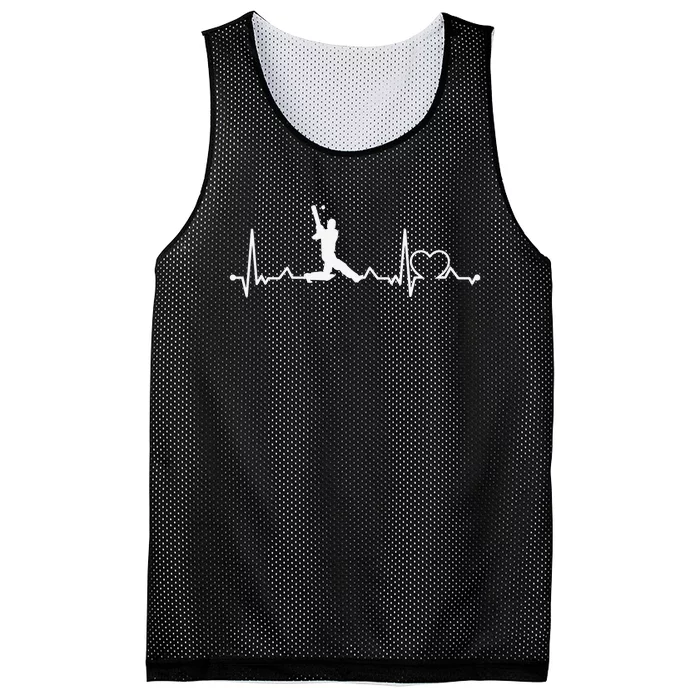 Heartbeat Cricket Player Cricketer Bowler Pitch Mesh Reversible Basketball Jersey Tank