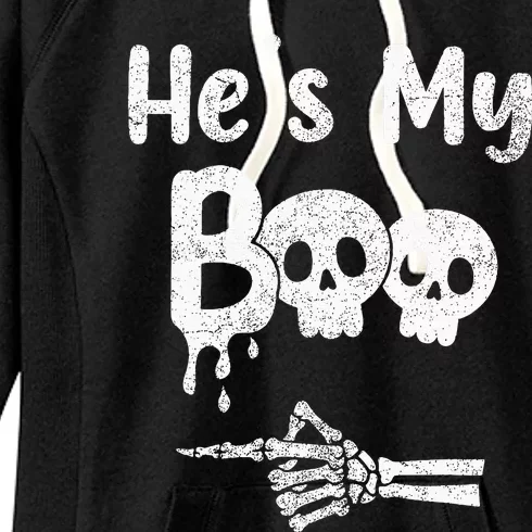 Halloween Couples Pajama Set Spooky Skull Design Women's Fleece Hoodie