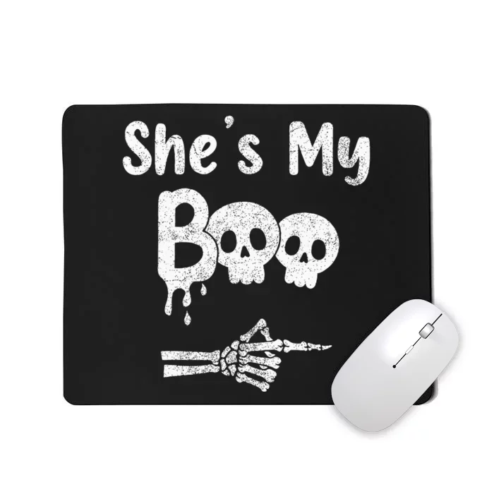 Halloween Couples Pajama Set Spooky Skull Design Mousepad