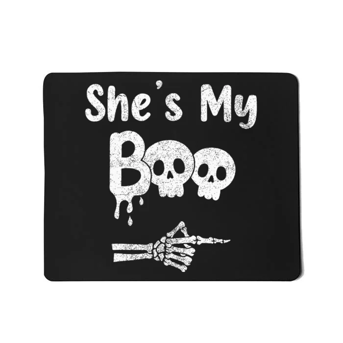 Halloween Couples Pajama Set Spooky Skull Design Mousepad