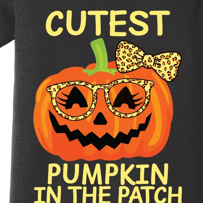 Halloween Cutest Pumpkin In The Patch Girl Halloween Pumpkin Baby Bodysuit