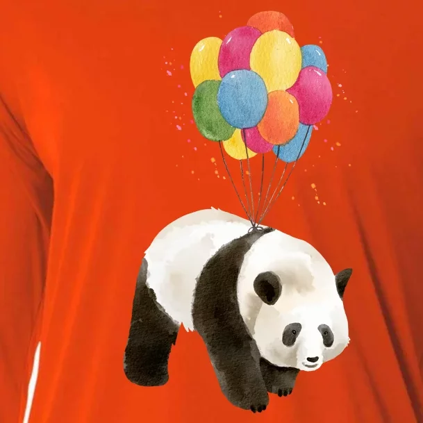 Happy Celebration Panda Balloon Cooling Performance Long Sleeve Crew