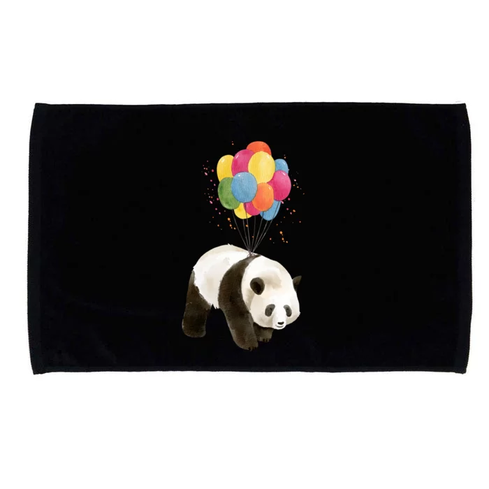 Happy Celebration Panda Balloon Microfiber Hand Towel