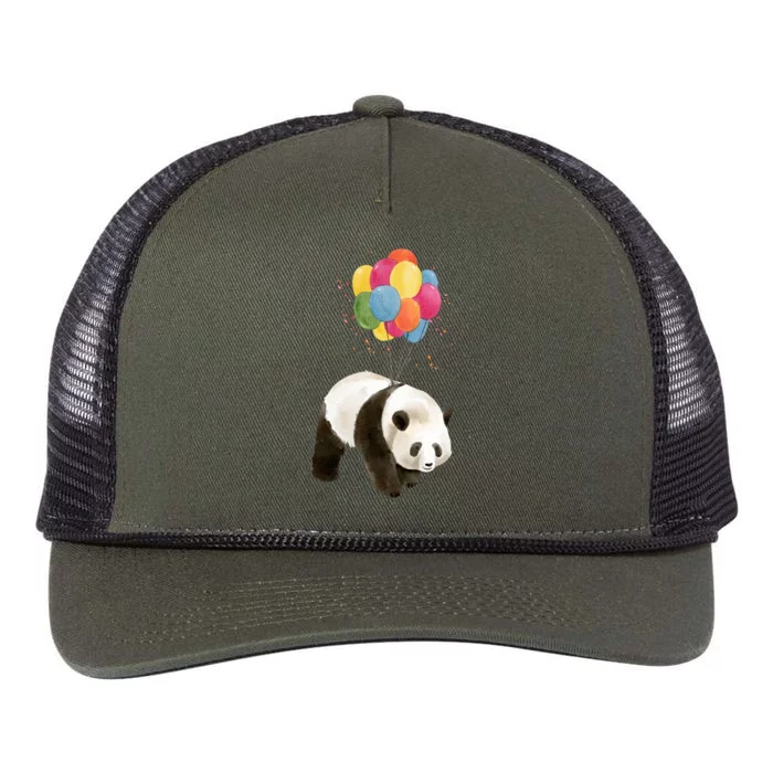 Happy Celebration Panda Balloon Retro Rope Trucker Hat Cap