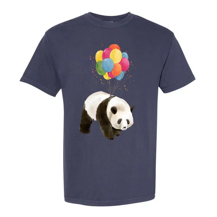 Happy Celebration Panda Balloon Garment-Dyed Heavyweight T-Shirt