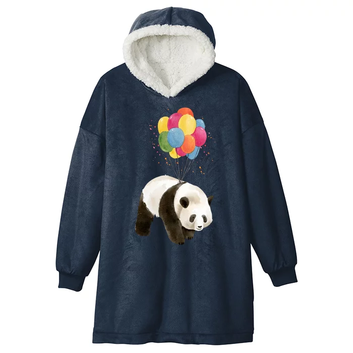 Happy Celebration Panda Balloon Hooded Wearable Blanket