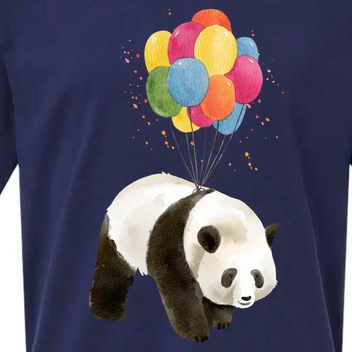 Happy Celebration Panda Balloon Sueded Cloud Jersey T-Shirt