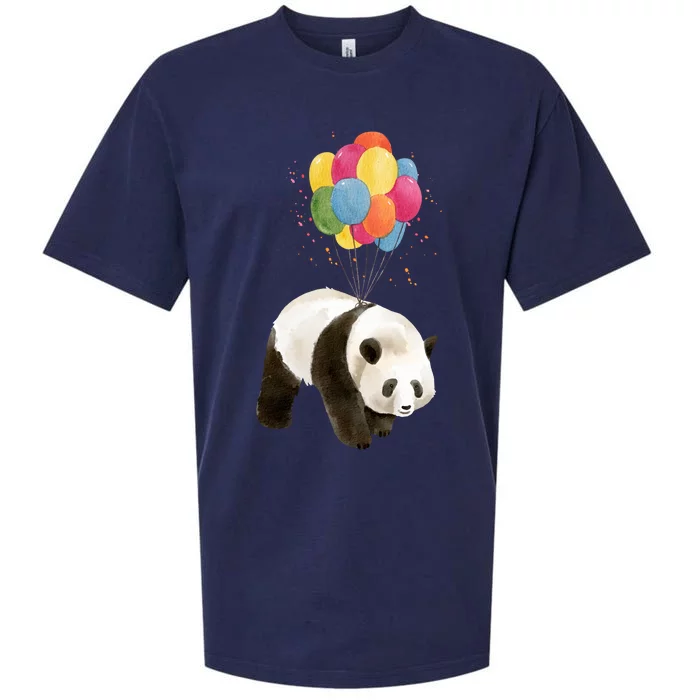 Happy Celebration Panda Balloon Sueded Cloud Jersey T-Shirt