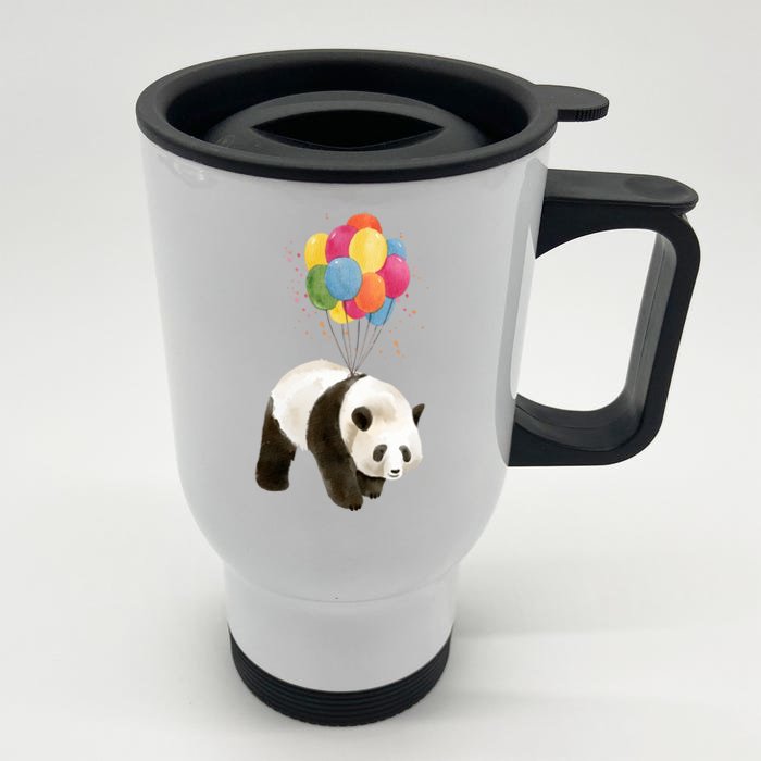 Happy Celebration Panda Balloon Front & Back Stainless Steel Travel Mug