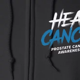 Heal Cancer Prostate Cancer Awareness Month Ribbon Full Zip Hoodie