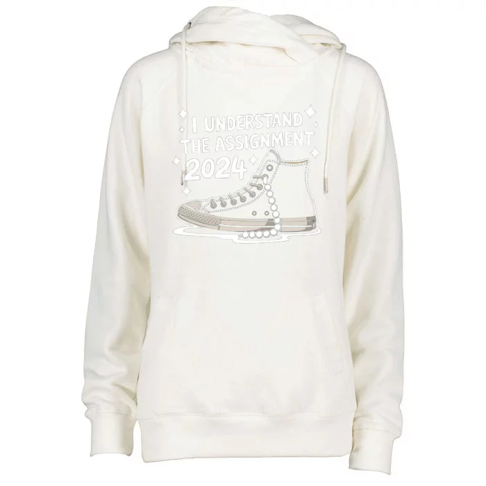 Harris Chucks Pearls And A New Path Forward Funny Gift Womens Funnel Neck Pullover Hood