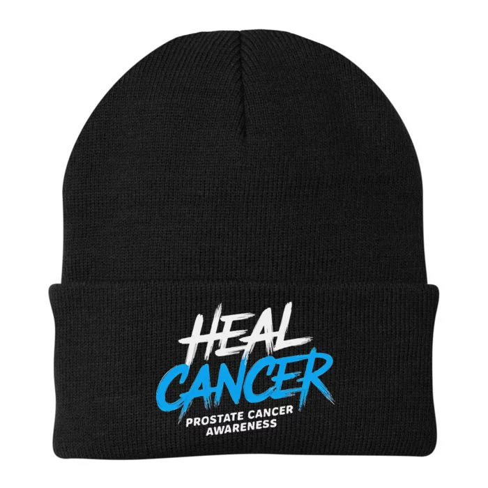 Heal Cancer Prostate Cancer Awareness Month Ribbon Knit Cap Winter Beanie