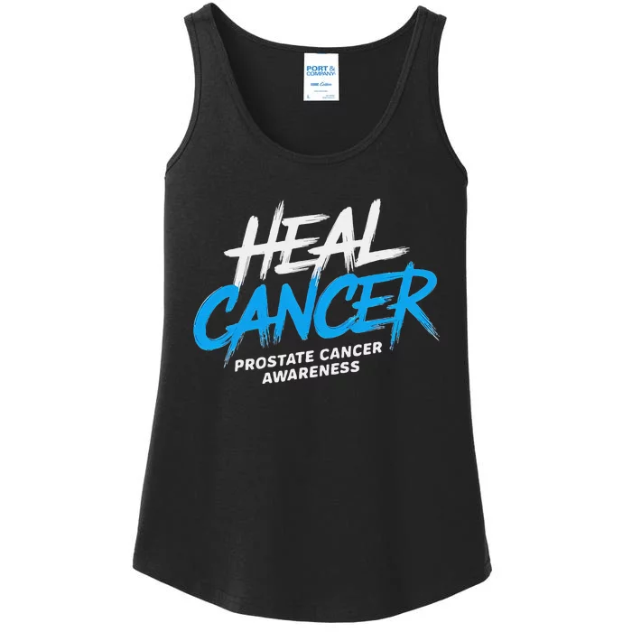 Heal Cancer Prostate Cancer Awareness Month Ribbon Ladies Essential Tank