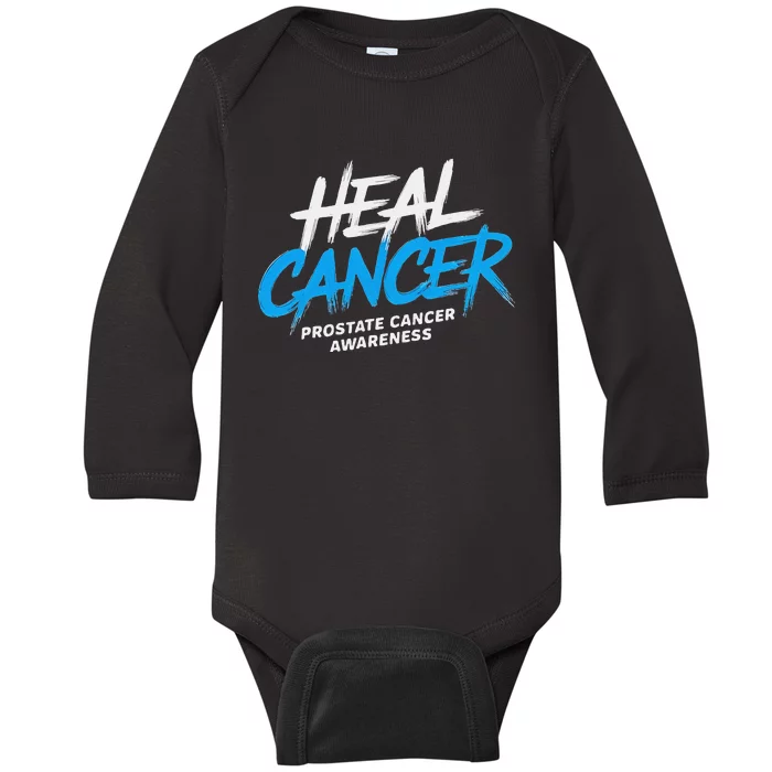 Heal Cancer Prostate Cancer Awareness Month Ribbon Baby Long Sleeve Bodysuit